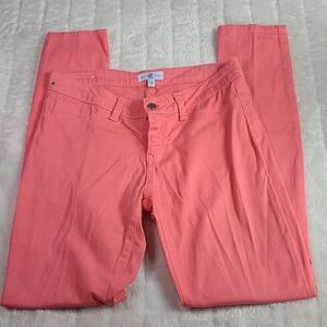 Cello Coral Peach Colored Skinny Jeans Jegging Stretch Ankle Juniors Soft Denim